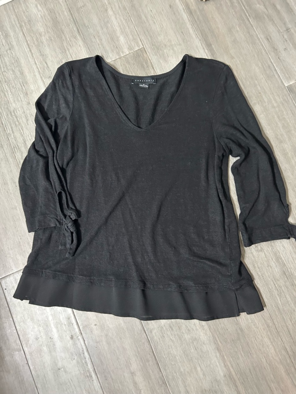 Black linen blouse